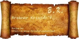 Brekner Kristóf névjegykártya